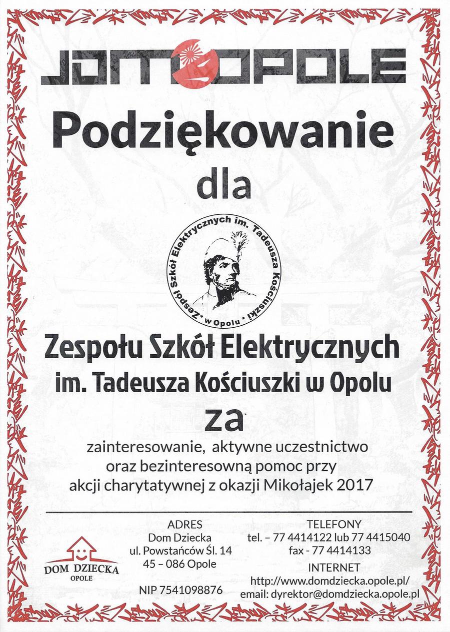 wolontariat podziekowanie 2017